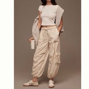 Anthropology Stylish Black Cargo Joggers